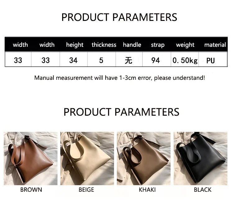 Leather Tote Bag Women's Retro Soft Leather Underarm Bag 2023 New Autumn Winter Large Capacity Commute Bucket Shoulder Bag Trend