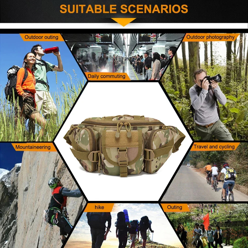 Fanny Pack High Quality - Outdoor Sports Waist Pouch Multipurpose Belt Bags for Camping, Hiking, Traveling, Running, Fishing