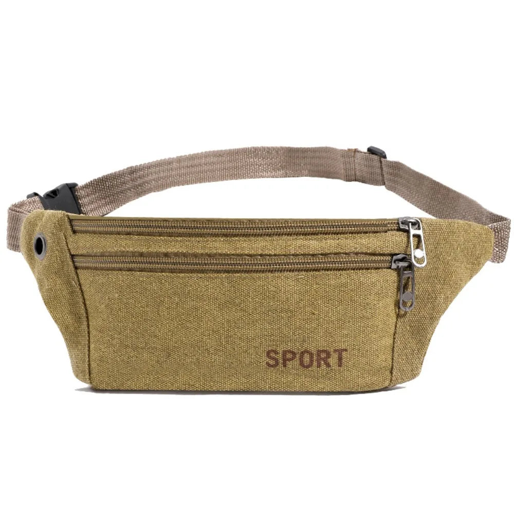 Fanny Pack Running Bags Waist Belt Bag For Women Men Canvas Purse Travel Camping Hiking Pocket Belly Pouch For Phone Coins