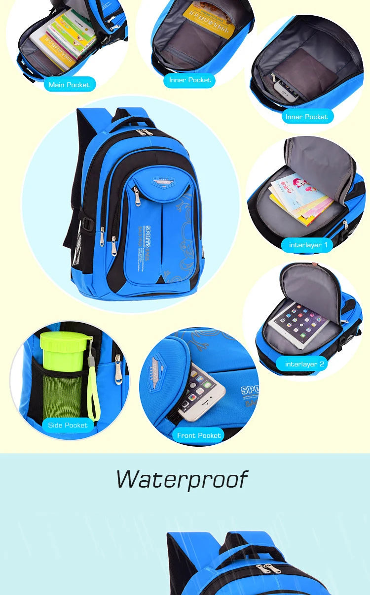 School Backpack for Boys - Kids Teenager Bookbag, Durable School Bag, Stylish Backpack for Primary School