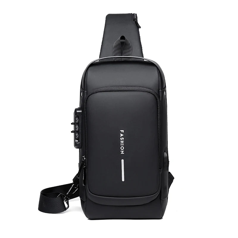 Men's Multifunction Crossbody Bag - Anti-theft USB Shoulder Sling Chest Pack for Travel
