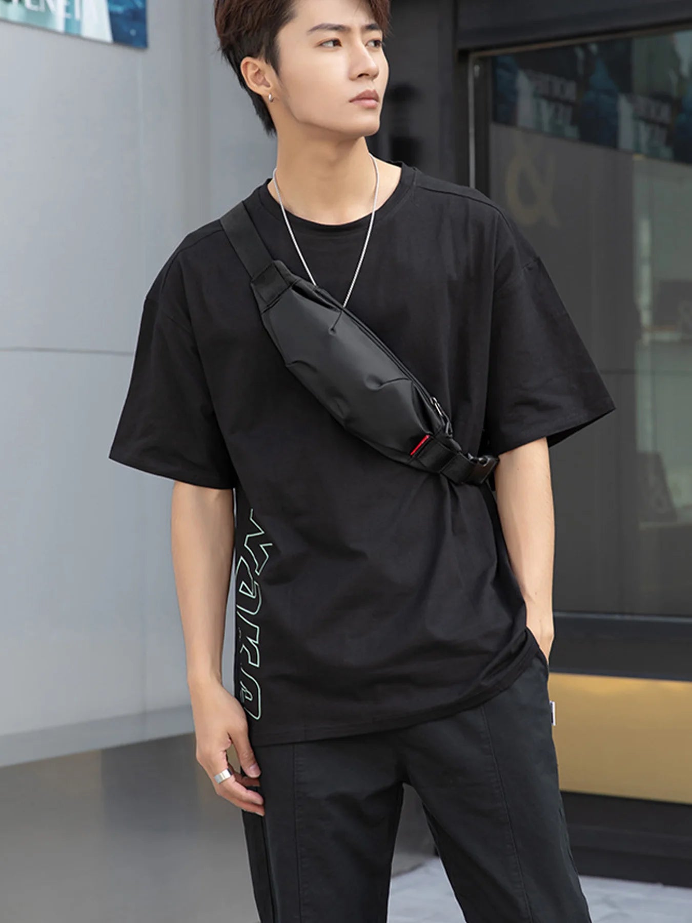 Men's Fanny Pack for Teenagers - Outdoor Sports Running Cycling Waist Bag Pack - Male Fashion Shoulder Belt Bag for Travel and Phone Pouch