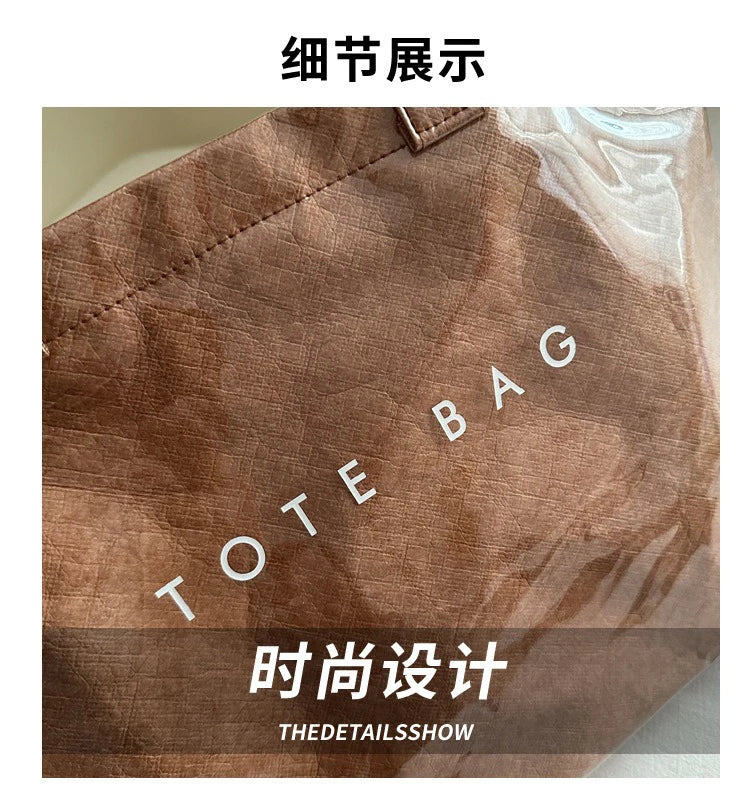 Retro Transparent Tote Bag - Casual Versatile Handbag, Minimalist Commuter Bag for Women, Large-Capacity Design