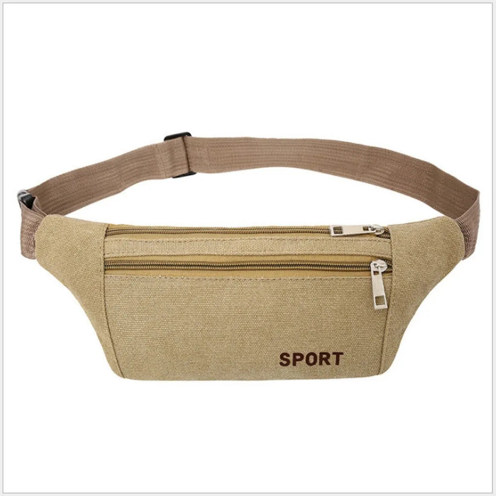 Fanny Pack Running Bags Waist Belt Bag For Women Men Canvas Purse Travel Camping Hiking Pocket Belly Pouch For Phone Coins