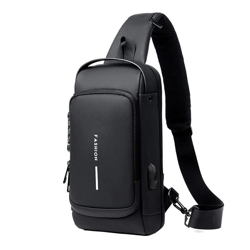 Men's Multifunction Crossbody Bag - Anti-theft USB Shoulder Sling Chest Pack for Travel