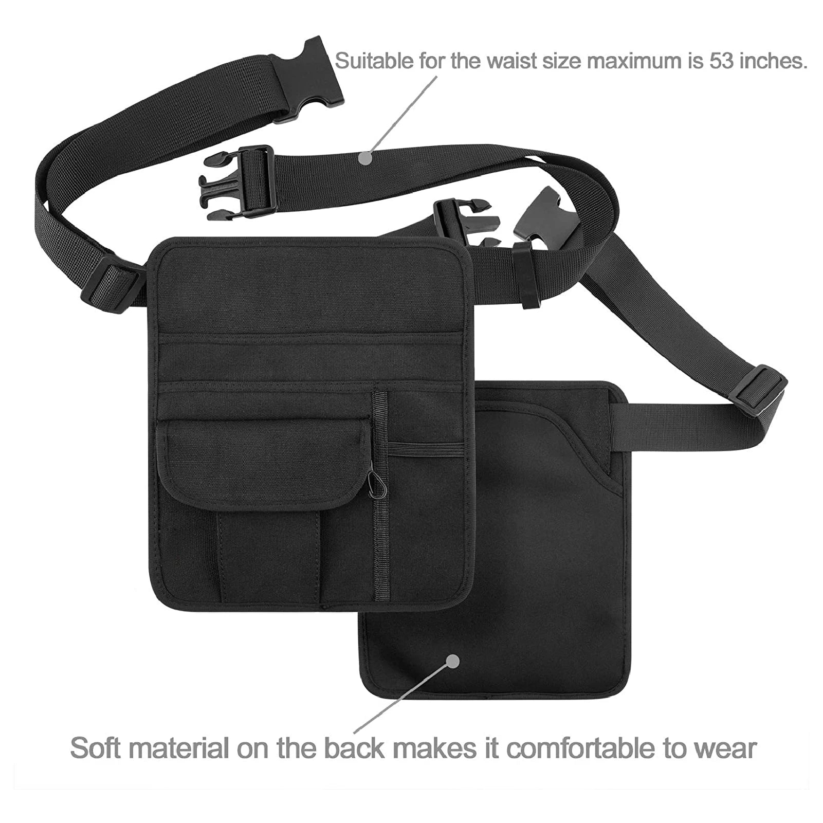 Money Pouch Apron Bag for Restaurant Servers with Adjustable Belt - Utility Pocket Organizer for Waiters and Waitresses