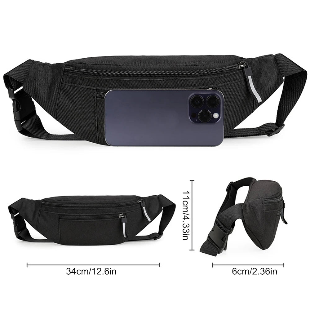 Men & Women Fanny Pack for Travel, Crossbody Waist Bag Pack, Belt Bag for Walking, Running, Hiking, Cycling, Easy Carry Any Phone, Wallet