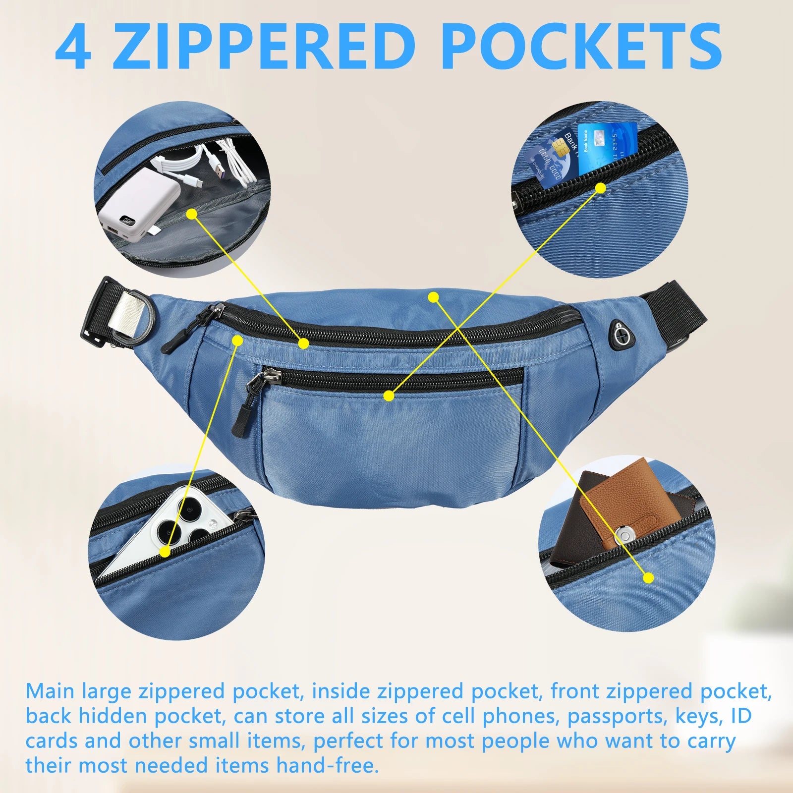 Fanny Packs for Women Men Belt Bag Fashion Waist Packs Lightweight Crossbody Bags Bum Bag for Outdoor Running Hiking Travel