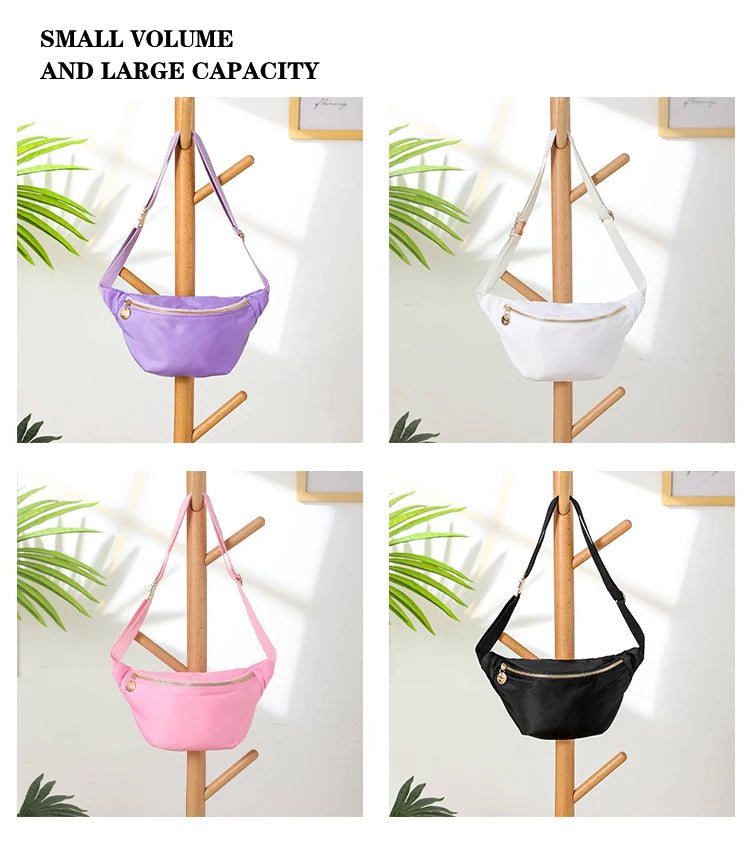 Fanny Pack for Women - Adjustable Waterproof Women's Nylon Fanny Pack with Zipper Design