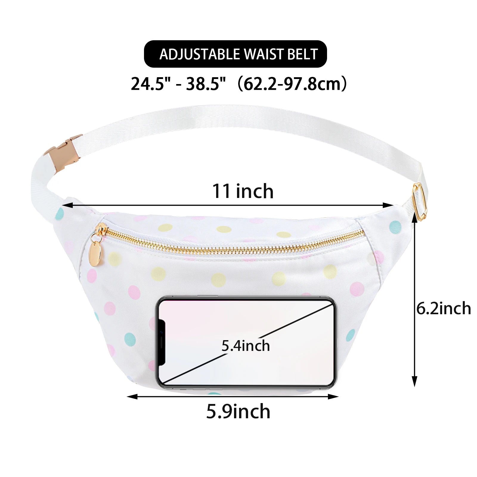 Fanny Pack for Women - Adjustable Waterproof Women's Nylon Fanny Pack with Zipper Design