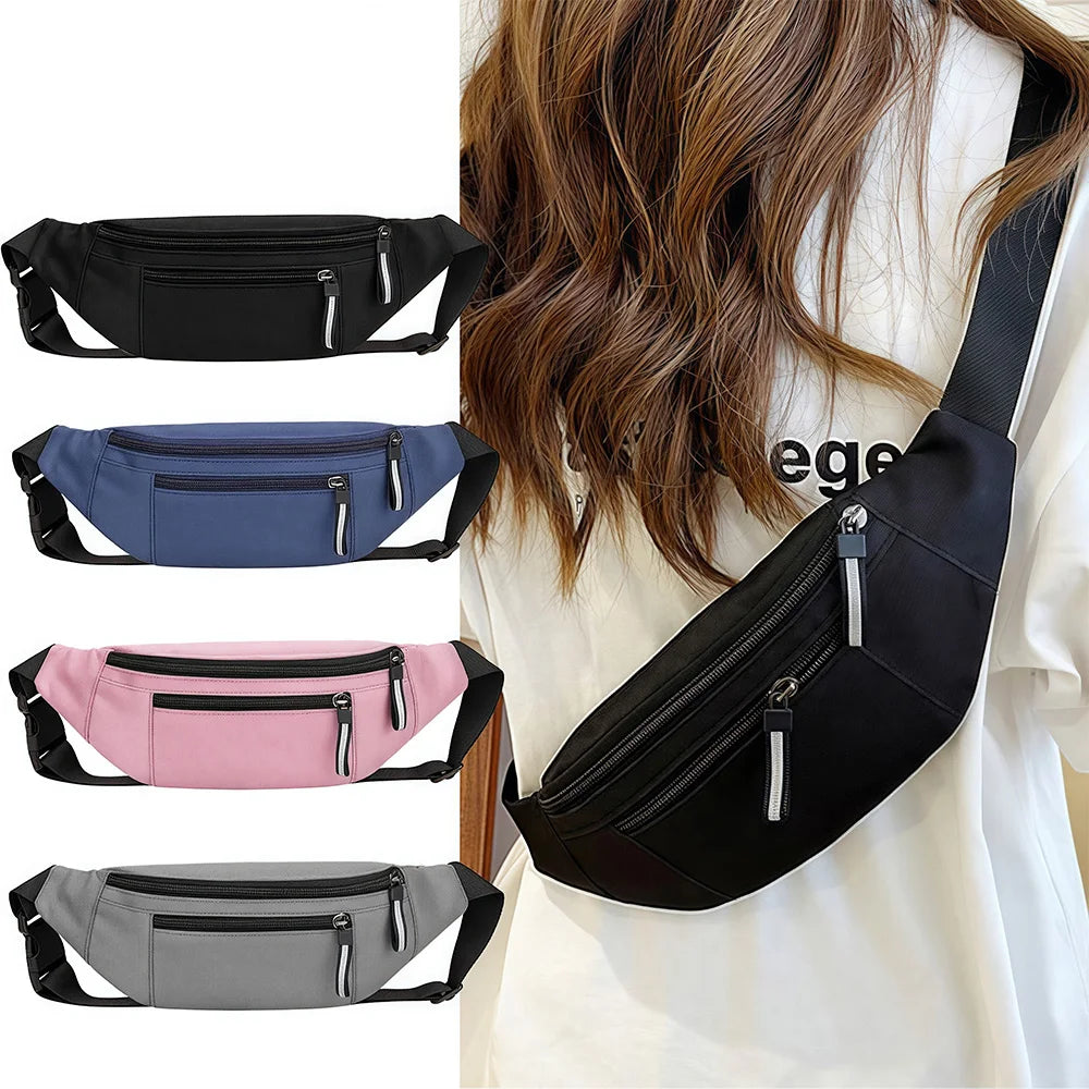 Men & Women Fanny Pack for Travel, Crossbody Waist Bag Pack, Belt Bag for Walking, Running, Hiking, Cycling, Easy Carry Any Phone, Wallet