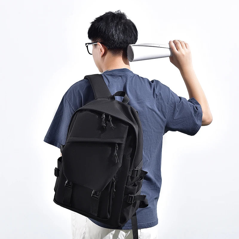 Simple Solid Color Travel Backpack - Ample Storage for Commuting, School, Work, and Outings