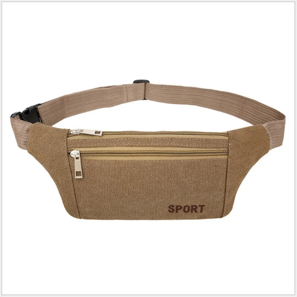 Fanny Pack Running Bags Waist Belt Bag For Women Men Canvas Purse Travel Camping Hiking Pocket Belly Pouch For Phone Coins