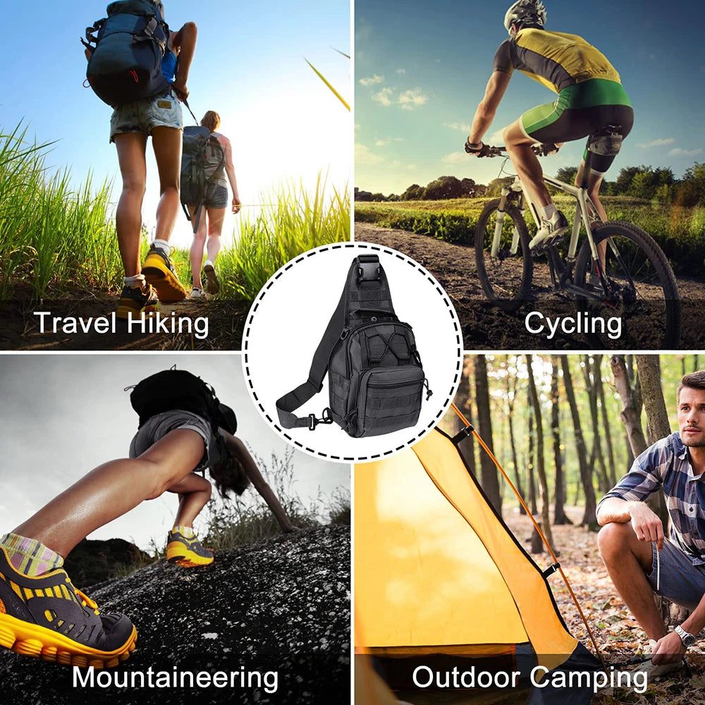 Tactical Sling Bag for Men - Waterproof Molle Design Outdoor Shoulder Backpack for Hiking, Hunting, and Camping