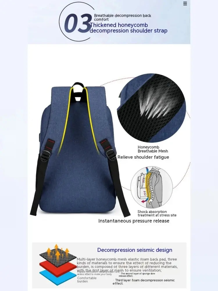 Men's Large Backpack - Simple Fashion Travel Bag for Students and Commuters
