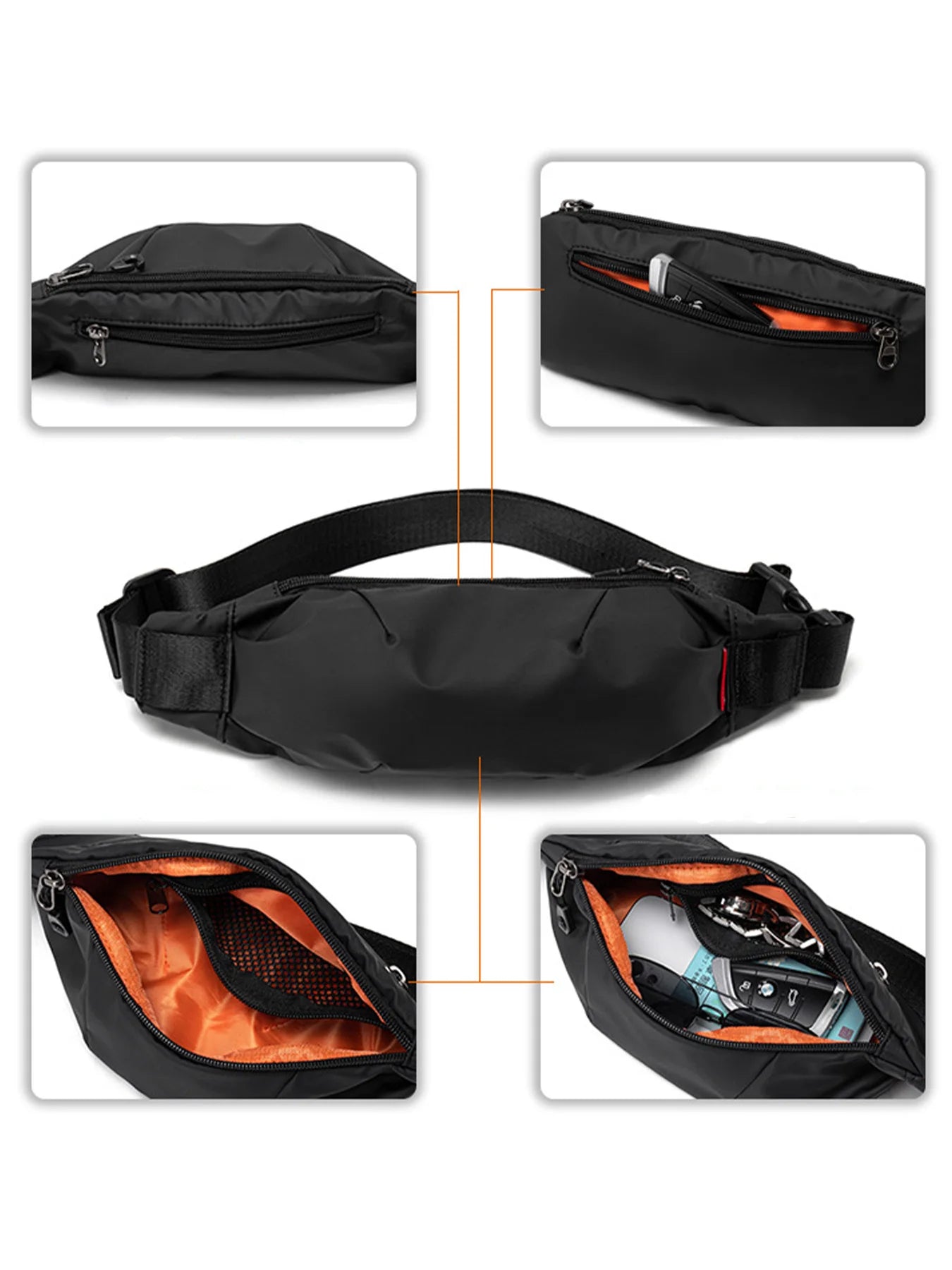 Men's Fanny Pack for Teenagers - Outdoor Sports Running Cycling Waist Bag Pack - Male Fashion Shoulder Belt Bag for Travel and Phone Pouch