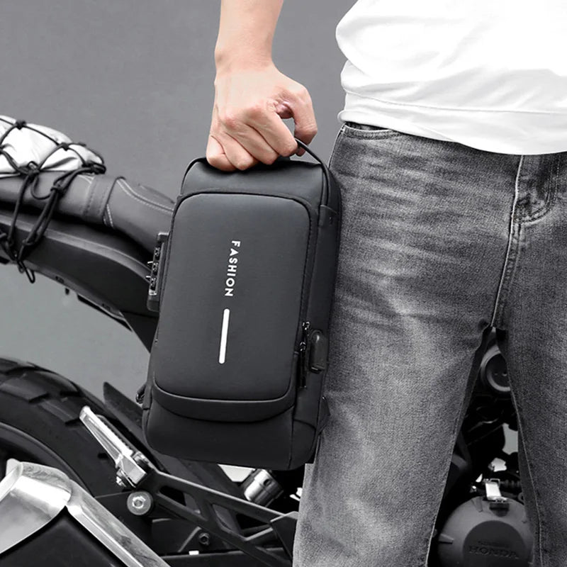 Men's Multifunction Crossbody Bag - Anti-theft USB Shoulder Sling Chest Pack for Travel
