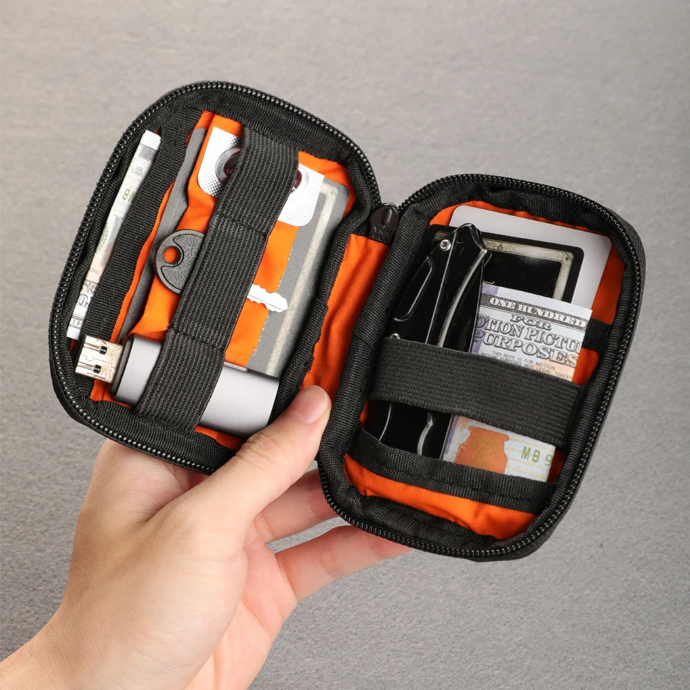 Small EDC Organizer Pouch - Utility Pouch for Multitools, Cards, Keys, Coins, Money, and Pills