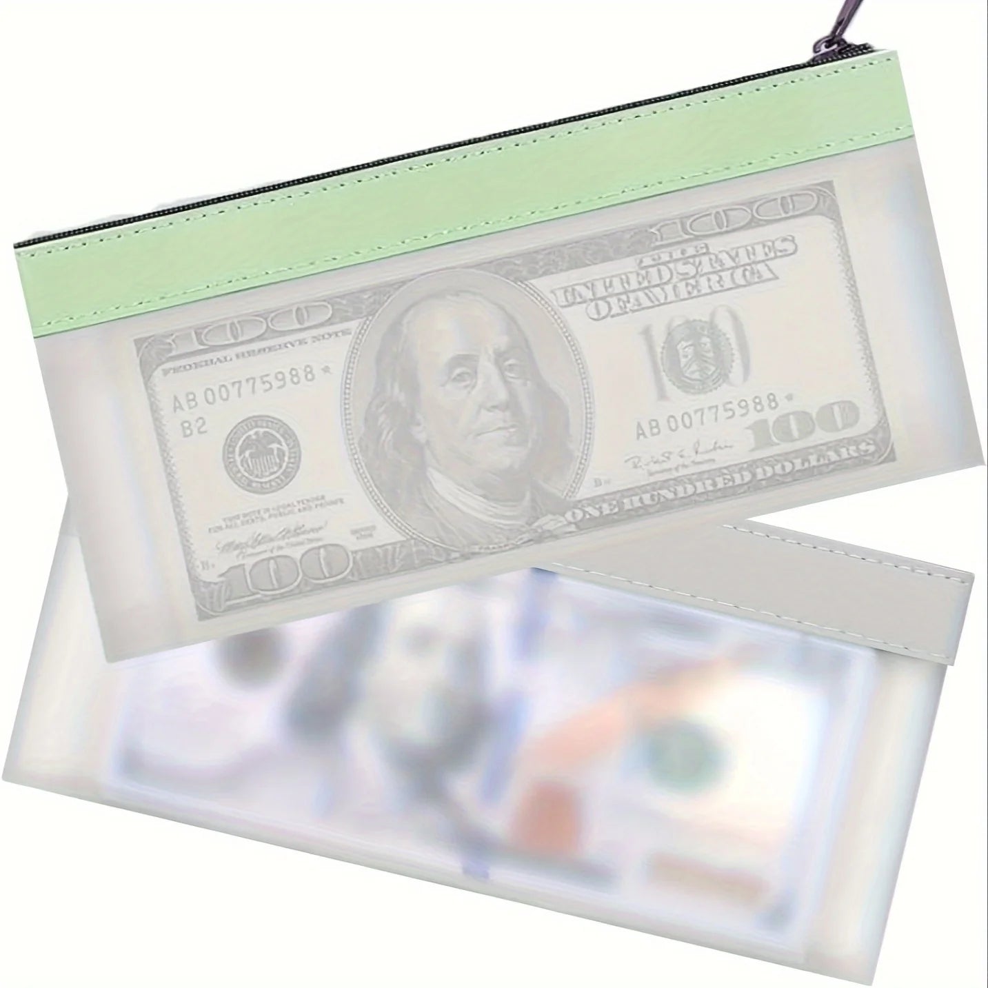2/4 Pcs Money Pouch for Cash, 7.7x3.7 Inch Zippered Bank Bags for Coins, Bills, and Money Clips