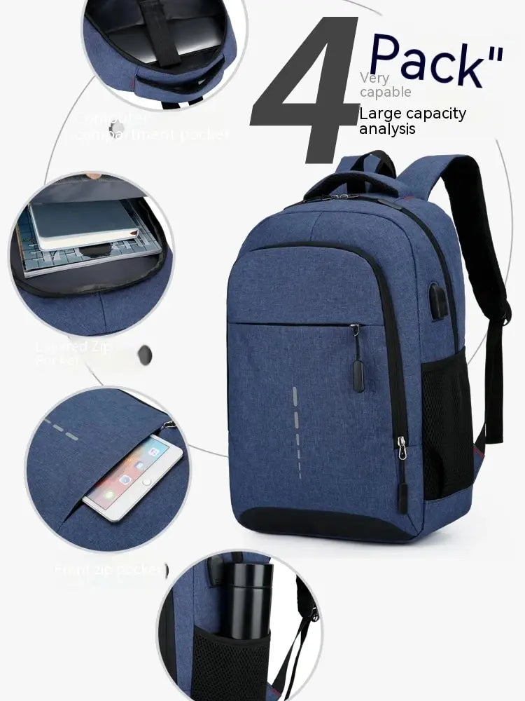 Men's Large Backpack - Simple Fashion Travel Bag for Students and Commuters