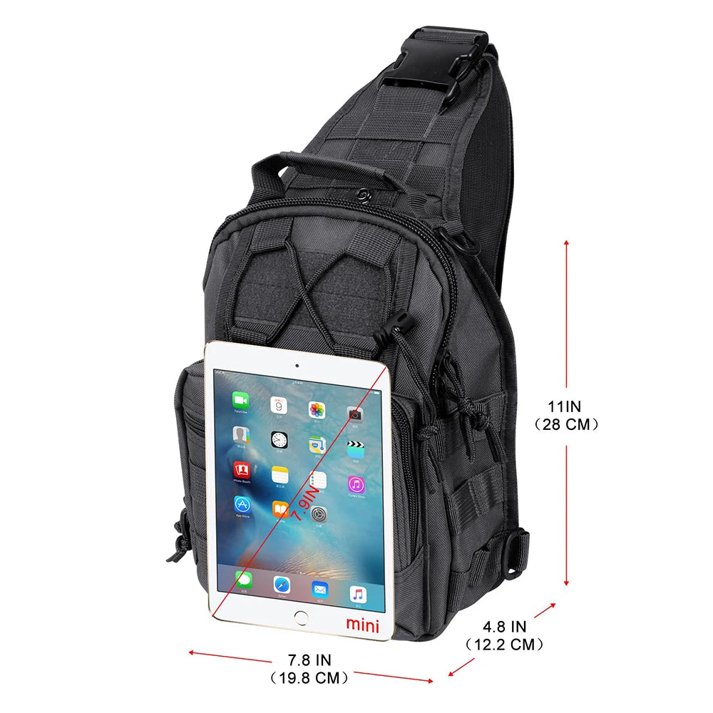 Tactical Sling Bag for Men - Waterproof Molle Design Outdoor Shoulder Backpack for Hiking, Hunting, and Camping
